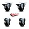 Service Caster 3'' Hard Rubber Wheel Swivel Top Plate Caster Set with 2 Posi Brakes 2 Rigid, 4PK SCC-20S314-HRS-PLB-2-R-2 - alternate 6